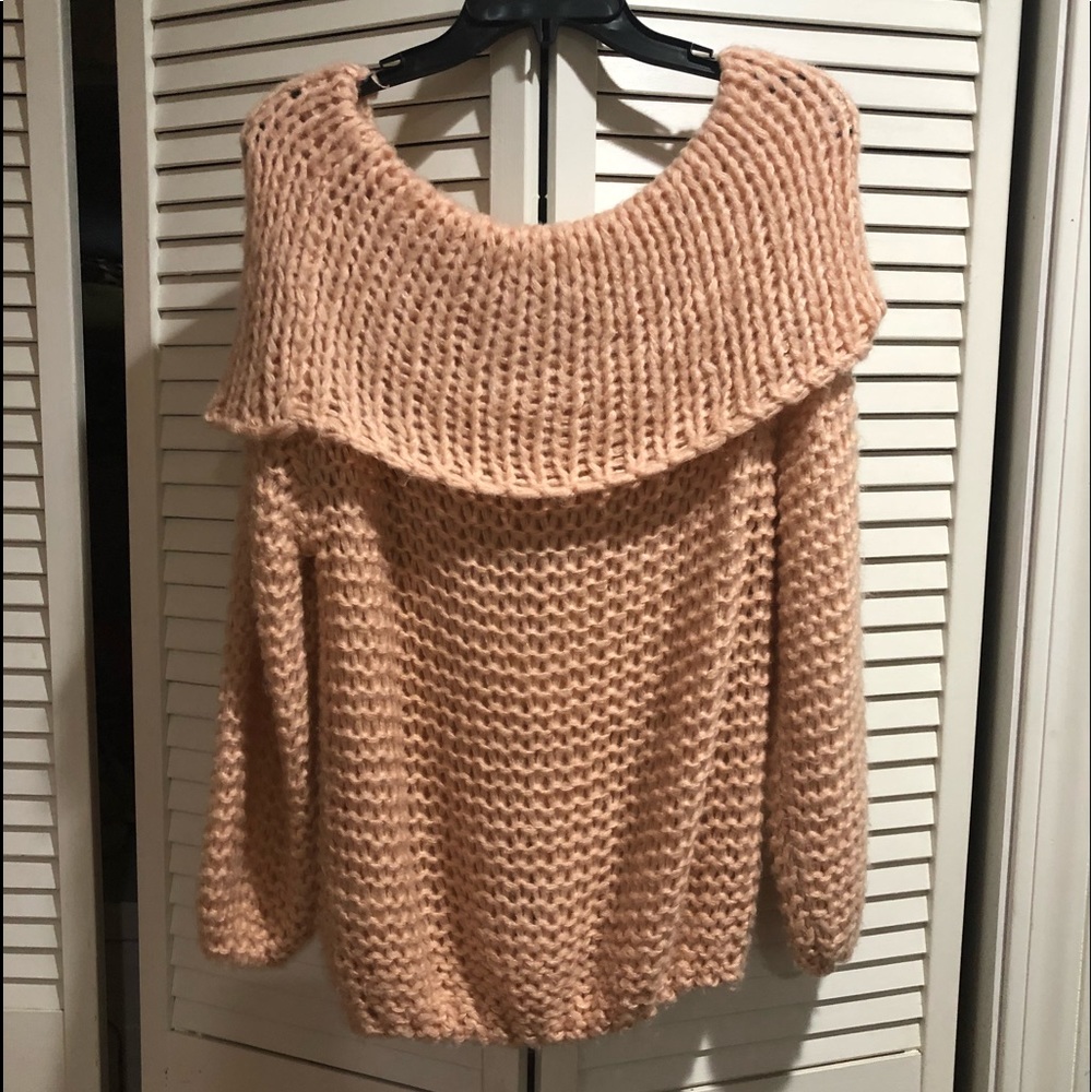 Dreamers Dusty Pink Off Shoulder Sweater.